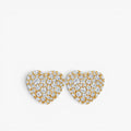 Amour Pavé Heart Stud Earrings 18k Yellow Gold