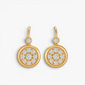 Aurélia Diamond Medallion Earrings 18K Yellow Gold