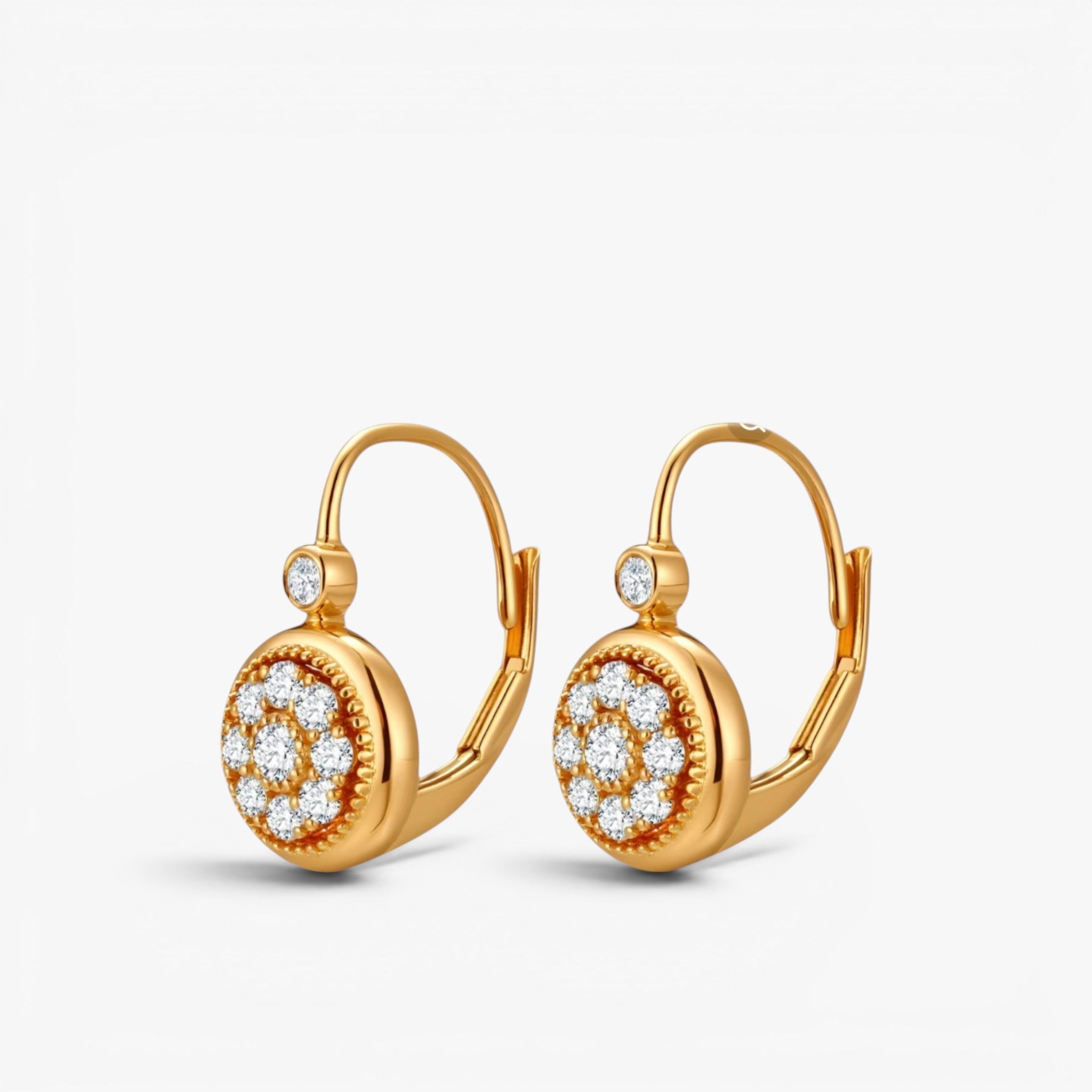 Aurélia Diamond Medallion Earrings 18K Yellow Gold