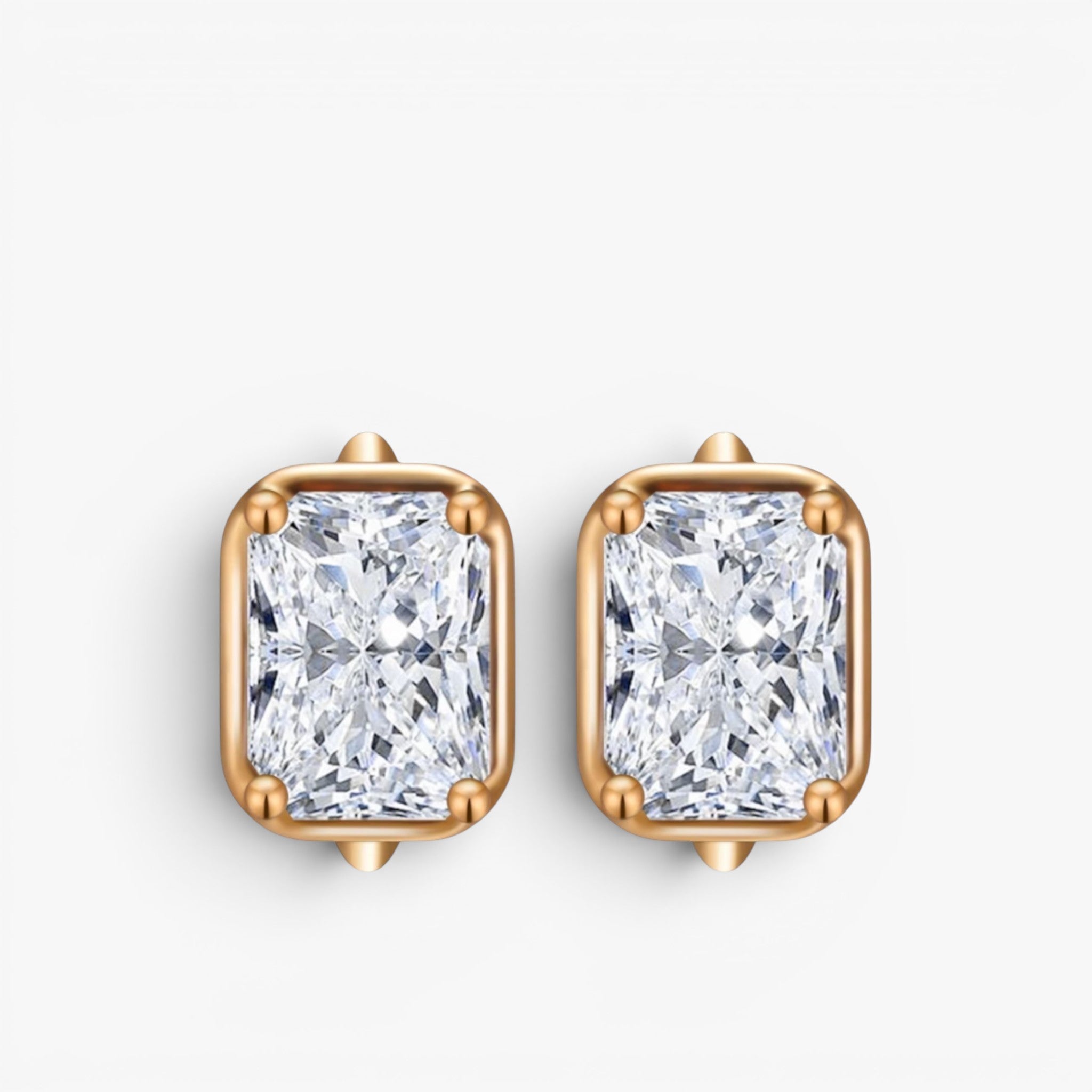 Valora Radiant Diamond Huggie Earrings 18K Yellow Gold 1 ct