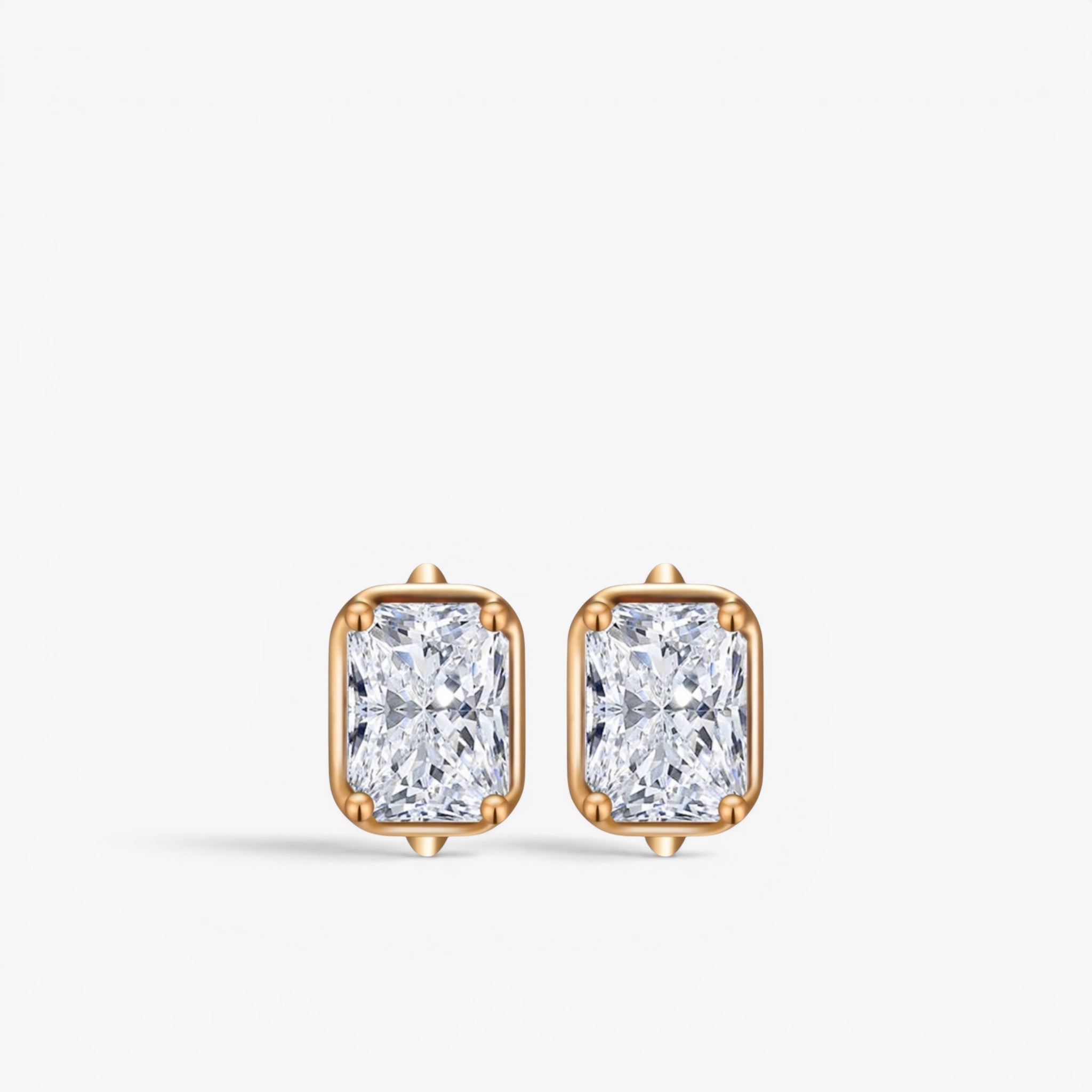Valora Radiant Diamond Huggie Earrings 18K Yellow Gold 1 ct