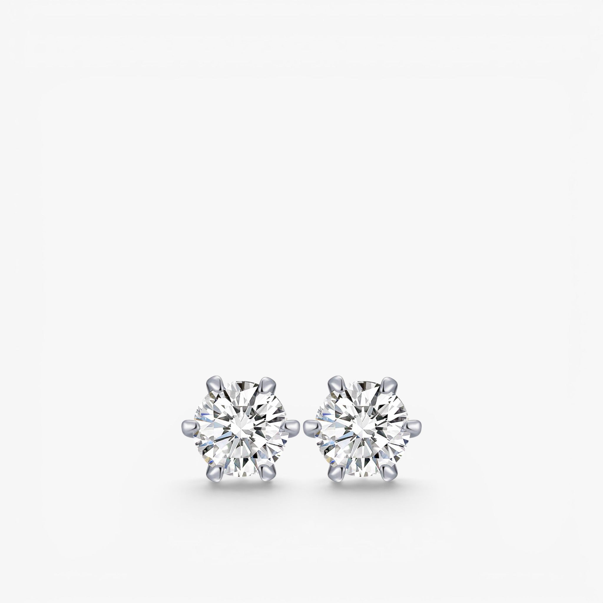 Éclat Solitaire Stud Earrings 18k White Gold 0.5 CT