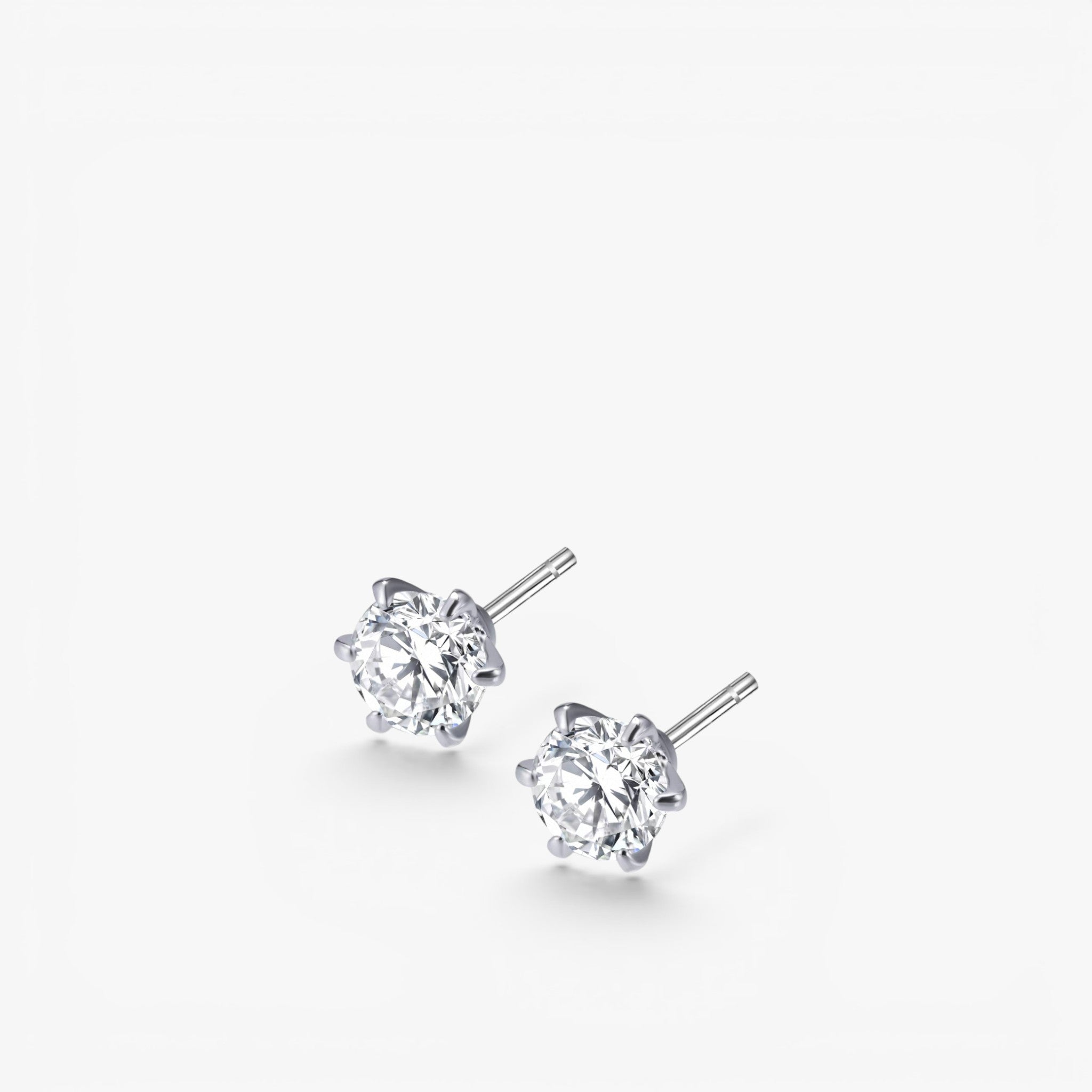Éclat Solitaire Stud Earrings 18k White Gold 0.5 CT