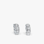 Éclat Baguette Huggie Earrings 18k White Gold