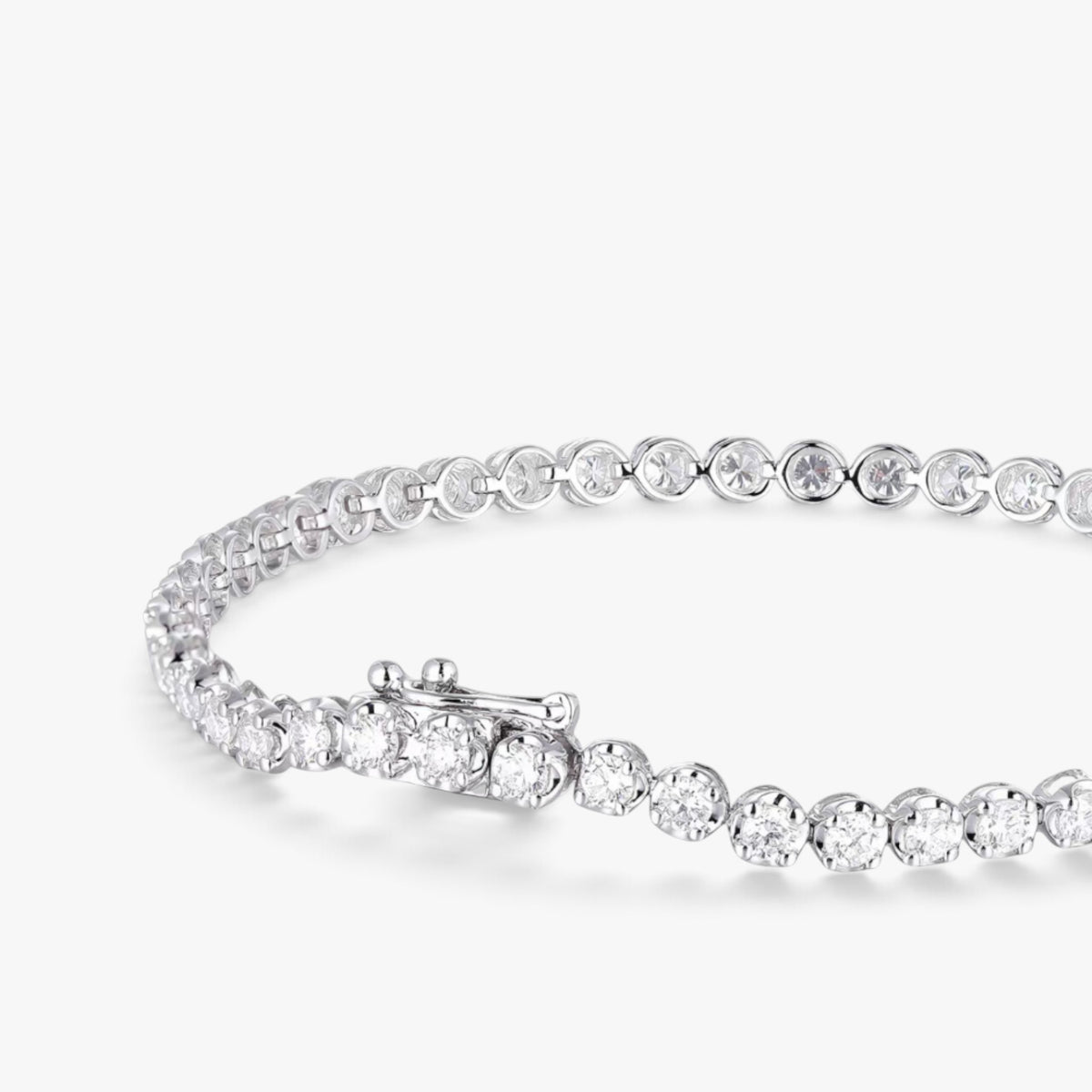 Lumière Bezel Tennis Bracelet 18k White Gold
