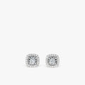 Solenne Halo Stud Earrings 18k White Gold