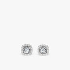 Solenne Halo Stud Earrings 18k White Gold