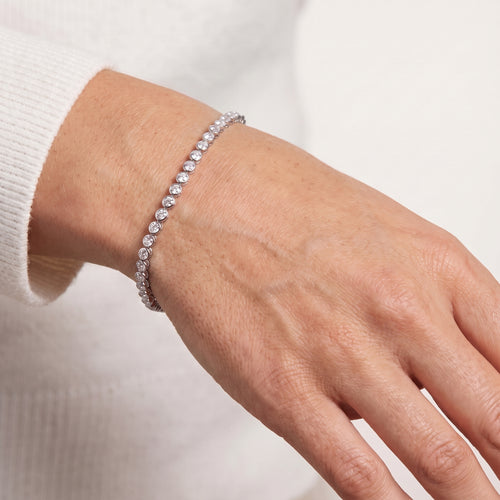 Lumière Bezel Tennis Bracelet 18k White Gold