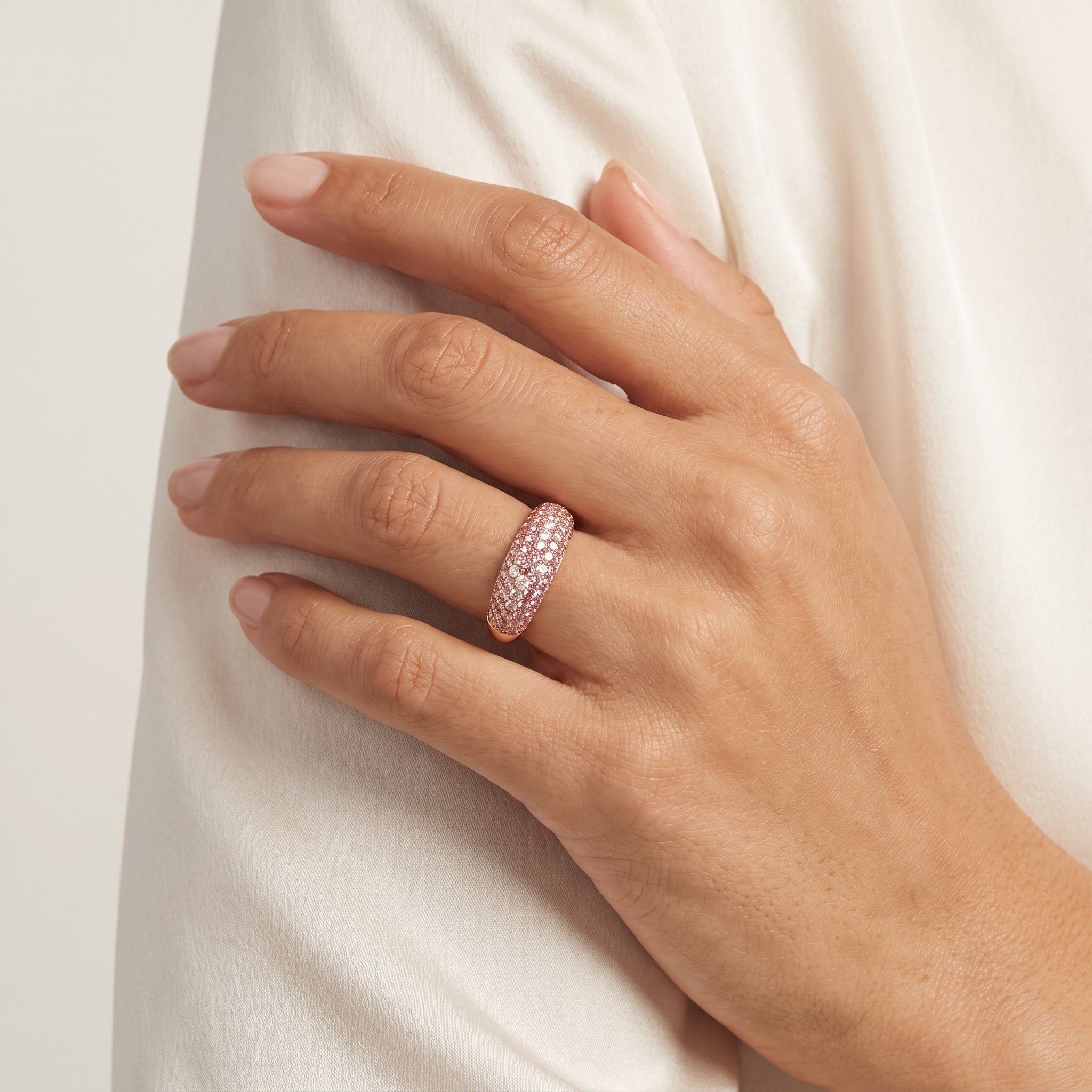 Rosé Aurora Pavé Ring 14k Rose Gold