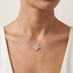 Fleuré Halo Diamond Necklace 18k White Gold