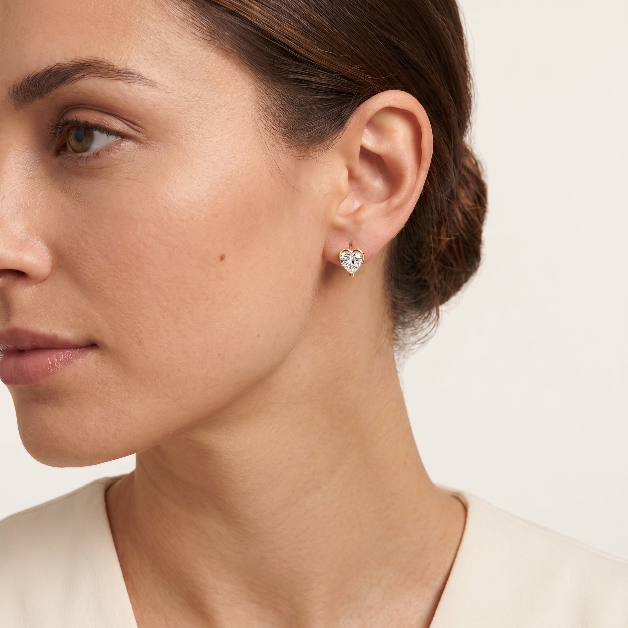 Amora Heart Hoop Earrings 18k Yellow Gold 1 ct