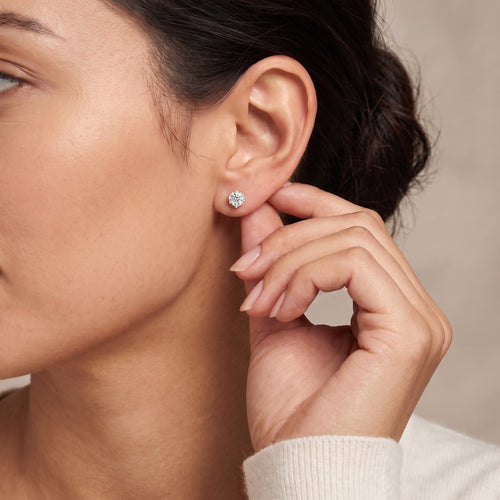 Éclat Solitaire Stud Earrings 18k White Gold 0.5 CT