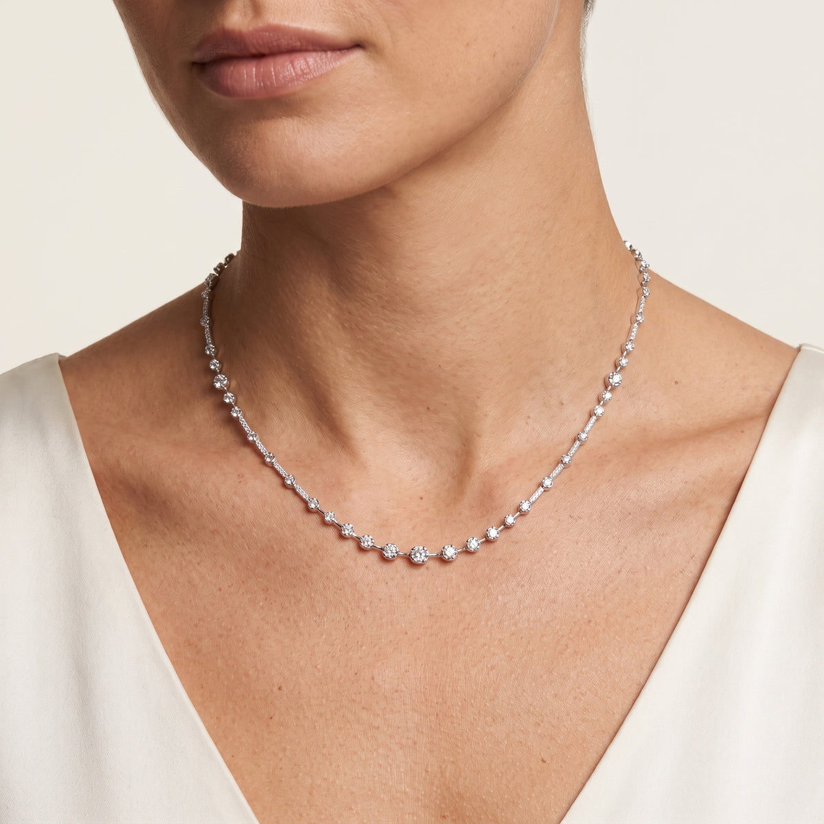 Celestine Diamond Necklace 18k white gold