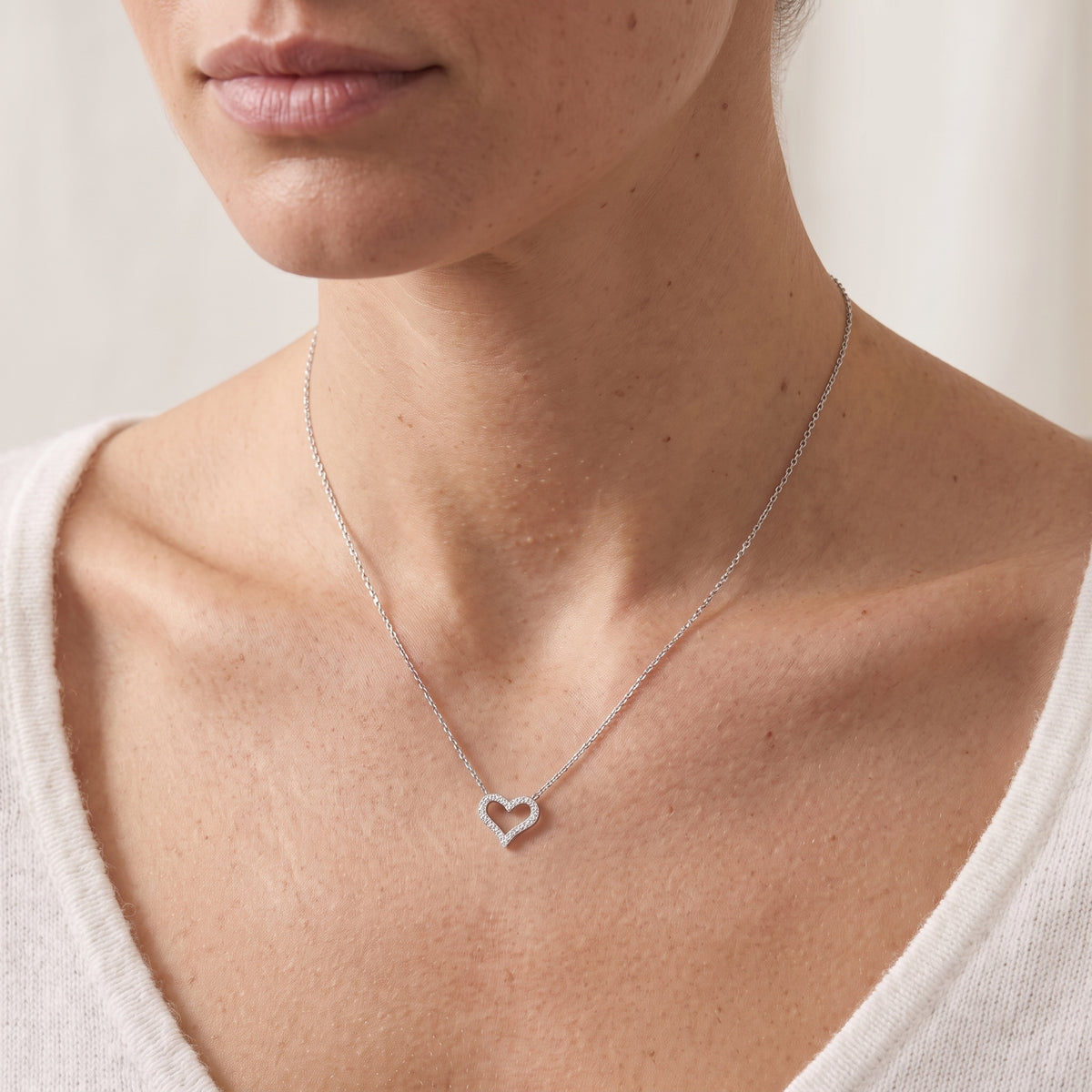 Amorette Diamond Heart Necklace