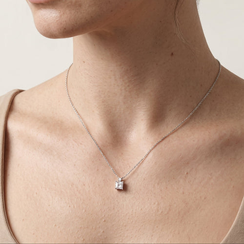 Étoile Princess Necklace 18k White Gold 2 ct