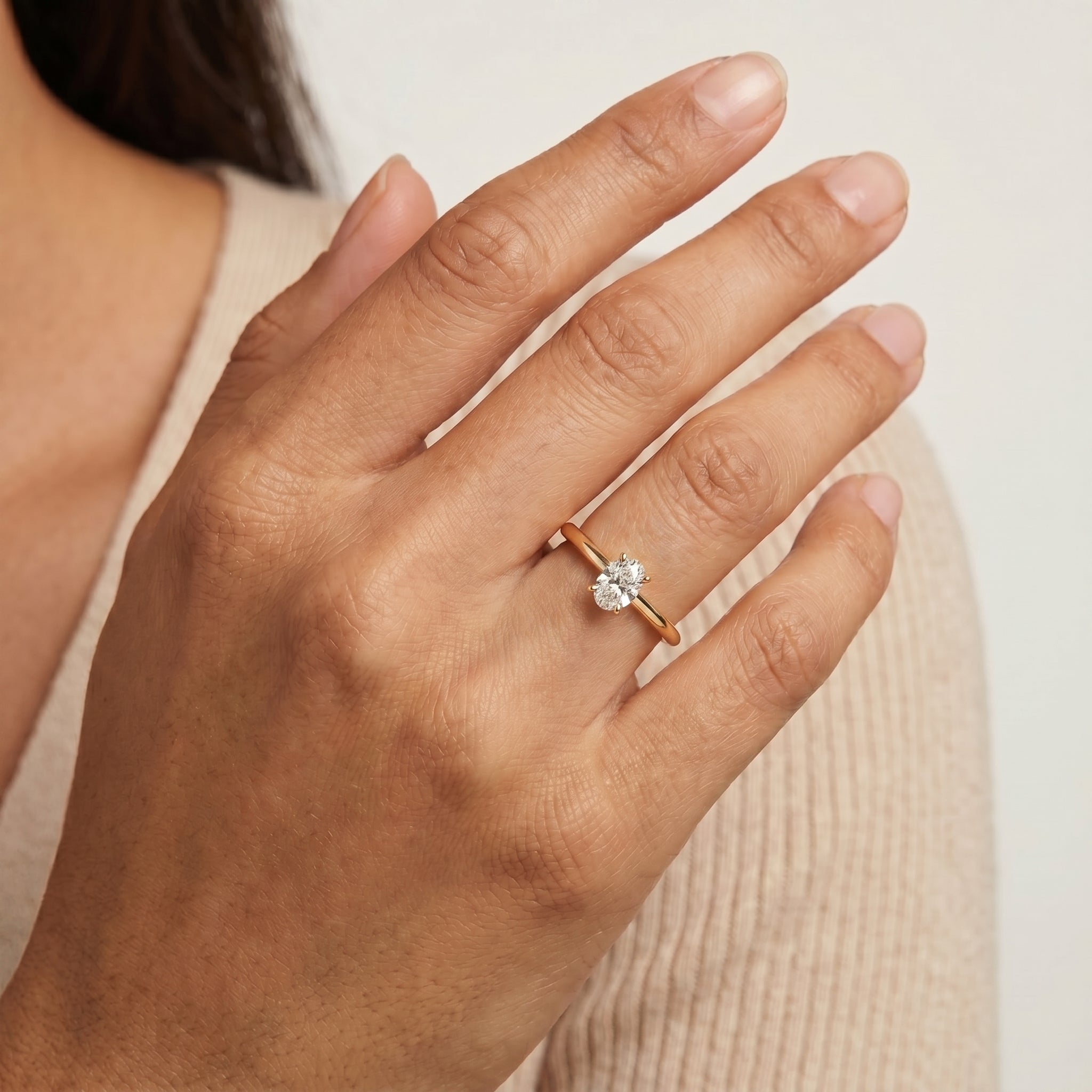 Aurelia Oval Ring 18k Yellow Gold 1 ct