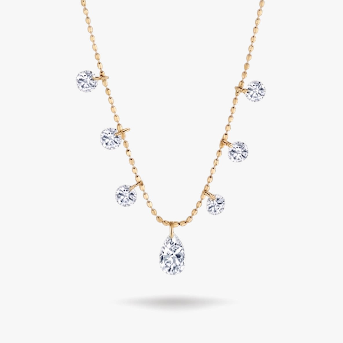 Celestielle Drop Diamond Necklace 18k Yellow Gold