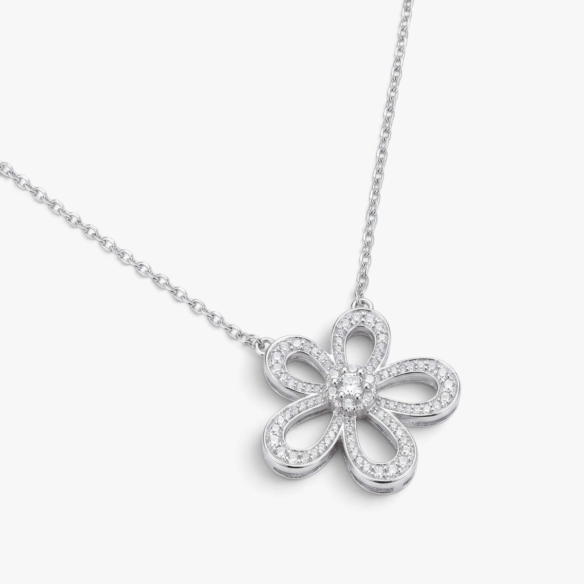 Fleur Étoile Necklace 18k White Gold